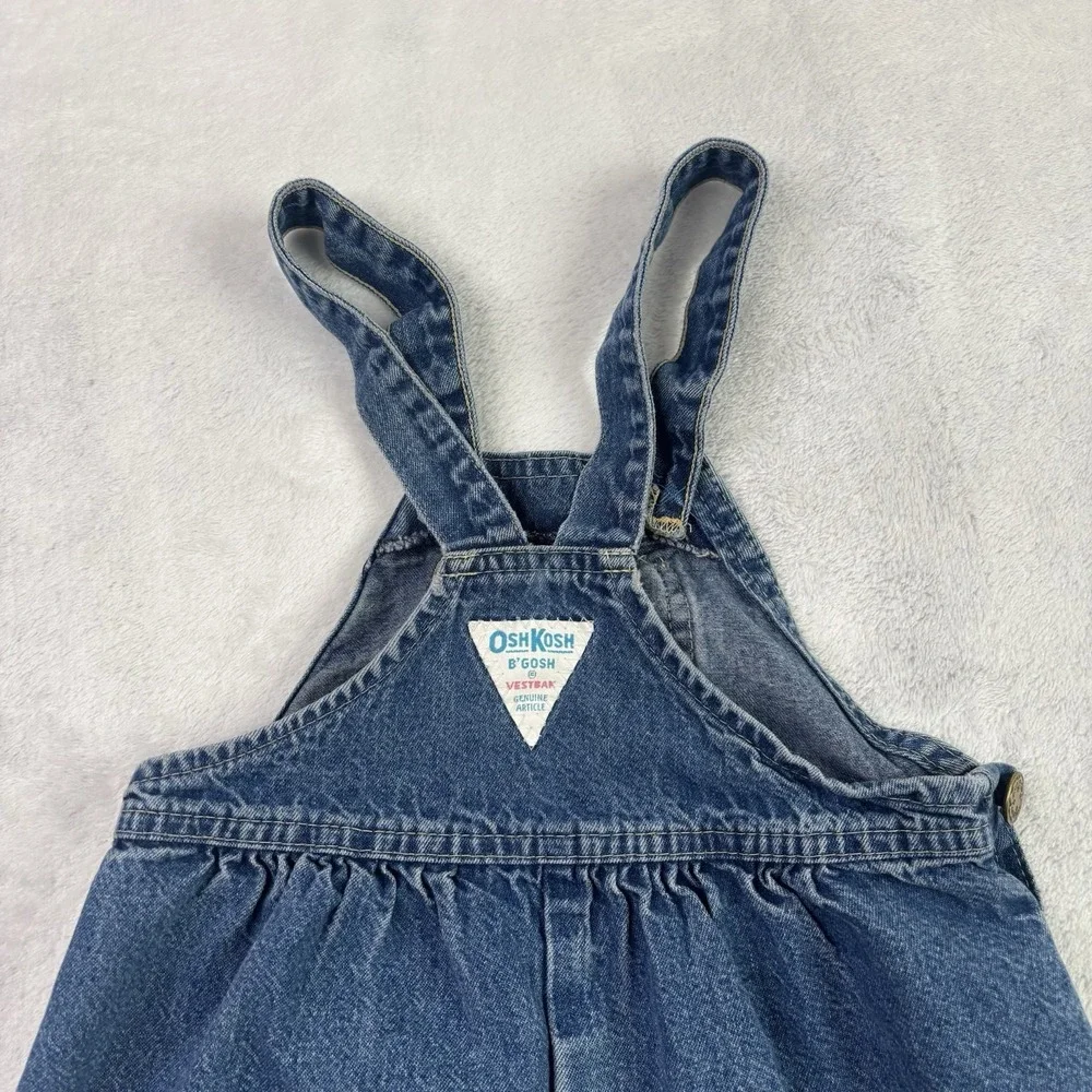 VTG Oshkosh B'Gosh Blue Denim Jeans Overalls Toddlers 4T Kids